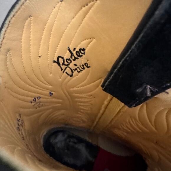 Rodeo Drive Black Suede Leather Cowboy Western Boots Size 7.5 Made in USA - Picture 7 of 12